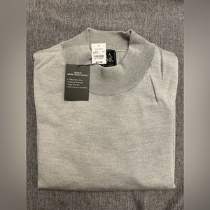 Jos A Bank Mock Neck Sweater Traveler Collection Tailored Fit Merino Wool XXL